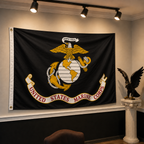 USMC Black Flag 3x5 ft - Marine Corps Semper Fi Flag