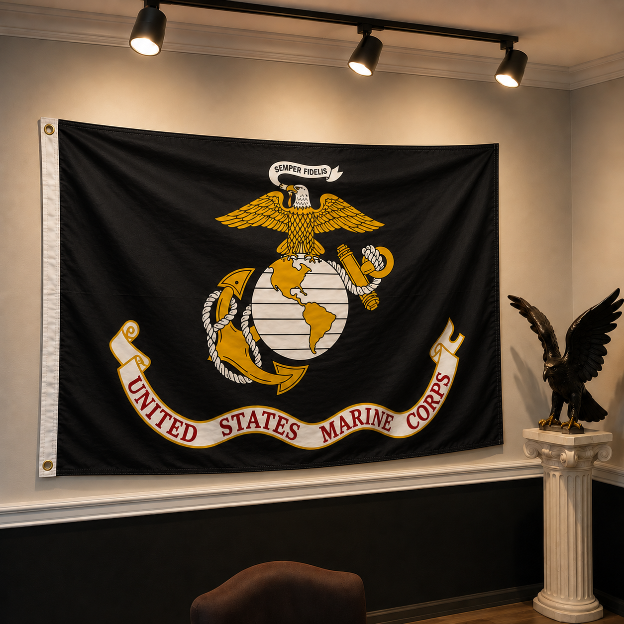 USMC Black Flag 3x5 ft - Marine Corps Semper Fi Flag