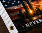 Never Forget 9/11 Memorial Flag 3x5 ft - Twin Towers Tribute Flag