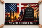 Never Forget 9/11 Memorial Flag 3x5 ft - Twin Towers Tribute Flag